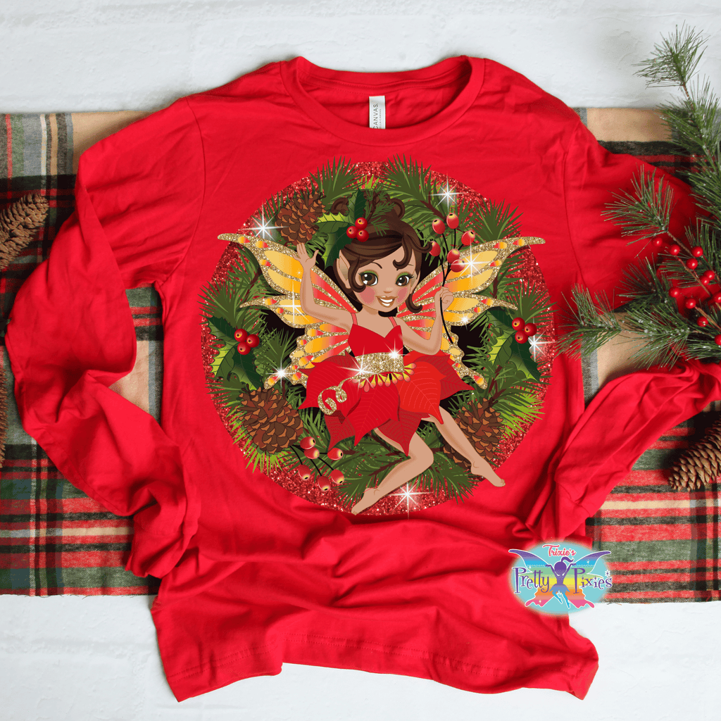 Long Sleeve Poinsettia Pixie Shirt